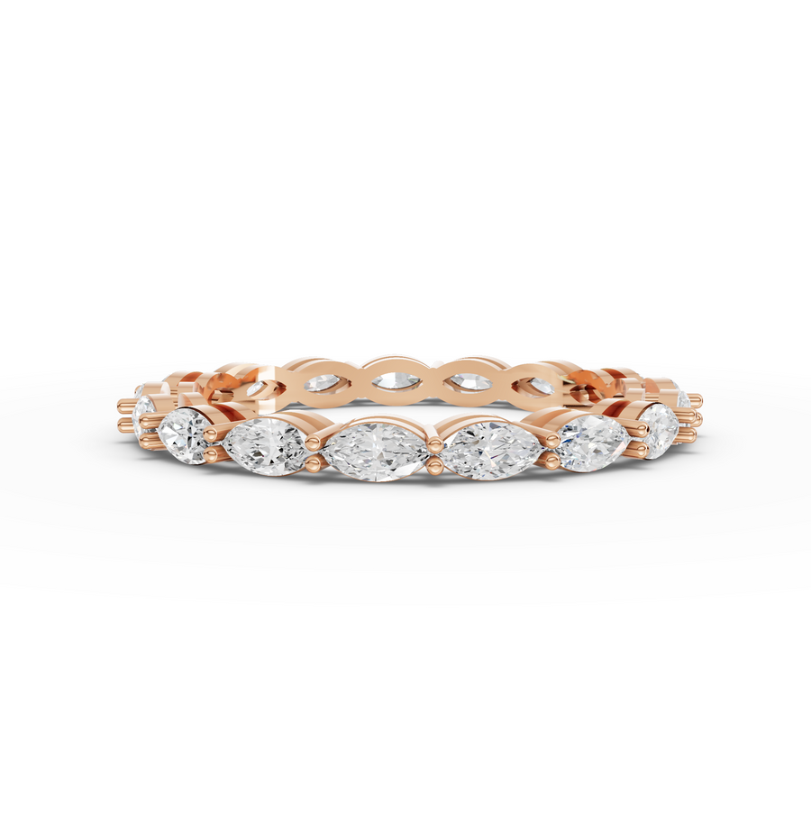 0.89 Ct Marquise Basket Set Full Eternity Ring