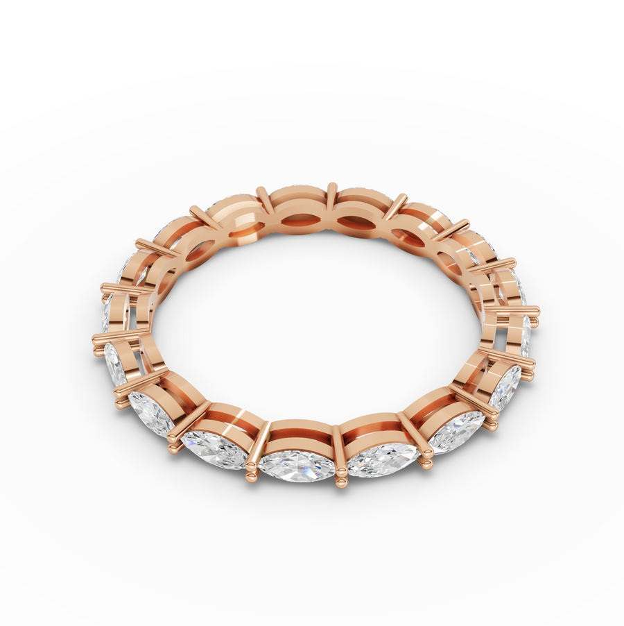 0.89 Ct Marquise Basket Set Full Eternity Ring
