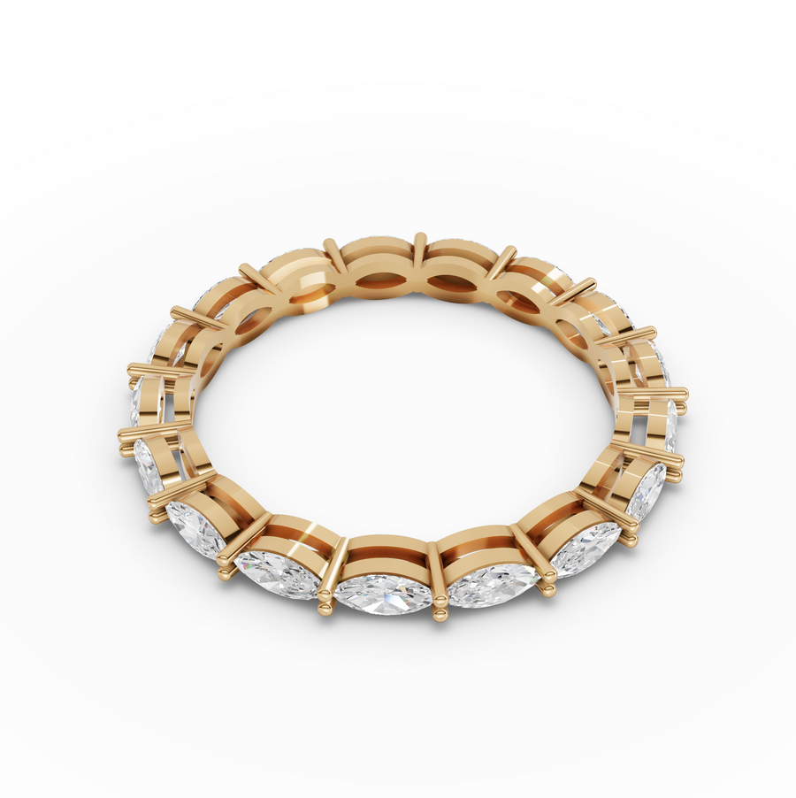 0.89 Ct Marquise Basket Set Full Eternity Ring