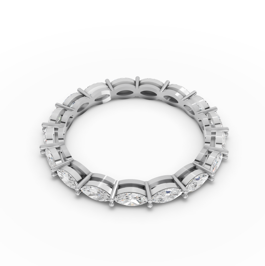 0.89 Ct Marquise Basket Set Full Eternity Ring