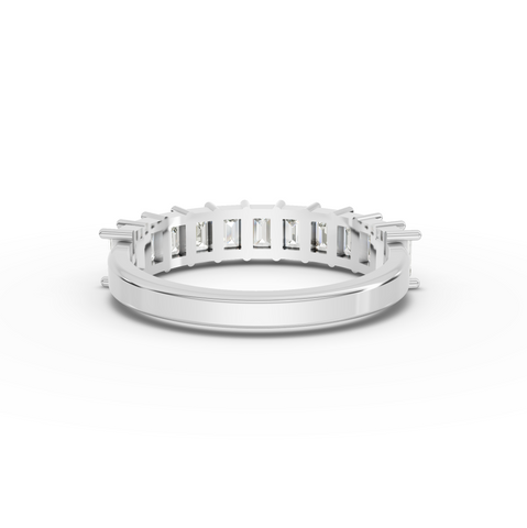1.38 Ct Emerald Cut Lab Grown Diamond Half Eternity Wedding Band