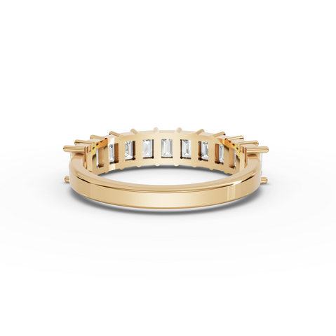 1.38 Ct Emerald Cut Lab Grown Diamond Half Eternity Wedding Band