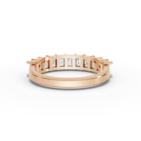 1.38 Ct Emerald Cut Lab Grown Diamond Half Eternity Wedding Band