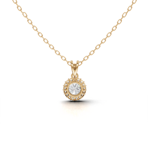 2.37 Ct Round Lab Grown Diamond Halo Pendant Necklace