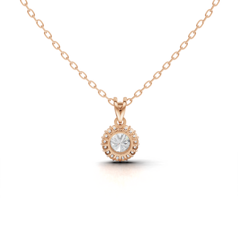 2.37 Ct Round Lab Grown Diamond Halo Pendant Necklace