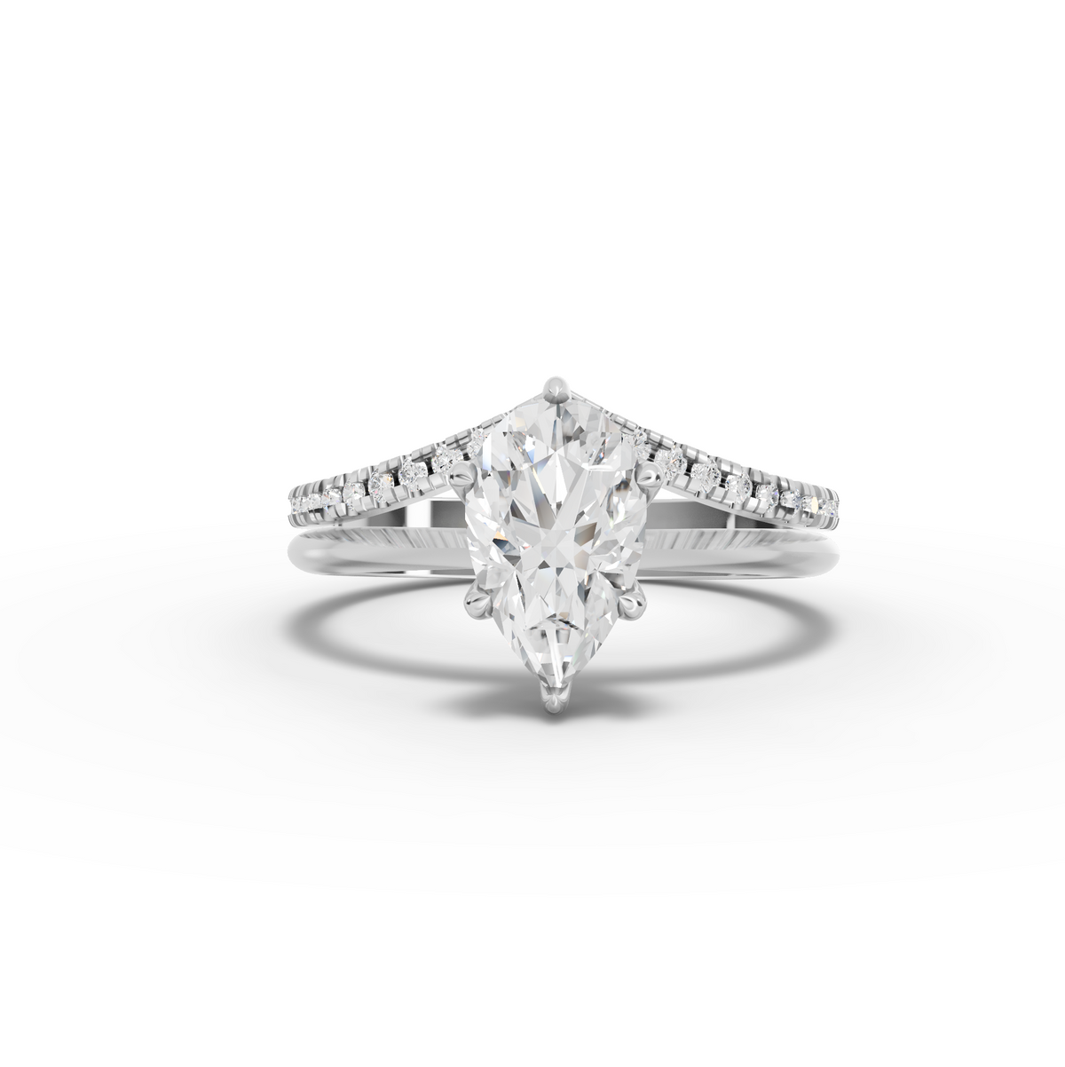 1.69 Ct Marquise Lab Diamond Engagement Ring with Pave Band