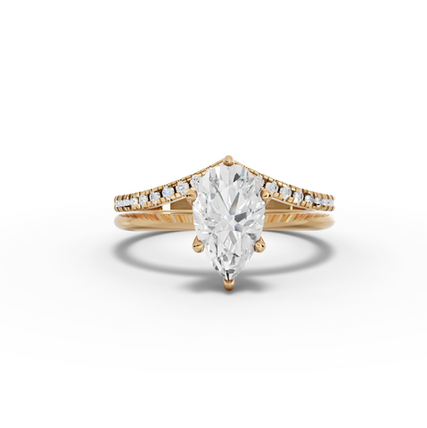 1.69 Ct Marquise Lab Diamond Engagement Ring with Pave Band