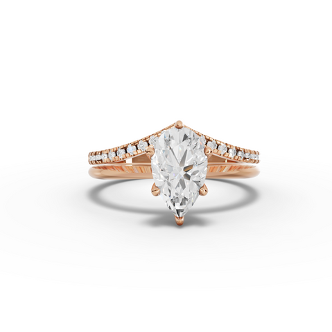 1.69 Ct Marquise Lab Diamond Engagement Ring with Pave Band