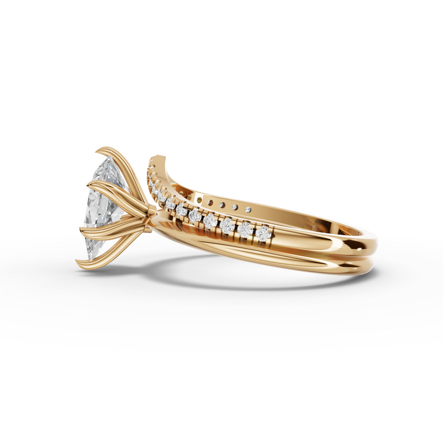 1.69 Ct Marquise Lab Diamond Solitaire Set Ring 1.5 Ct Center