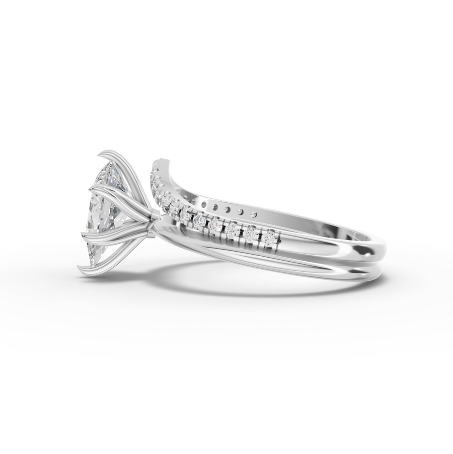 1.69 Ct Marquise Lab Diamond Solitaire Set Ring 1.5 Ct Center