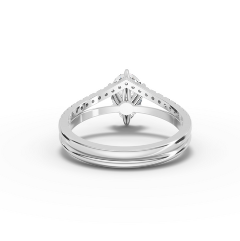 1.69 Ct Marquise Lab Diamond Engagement Ring with Pave Band