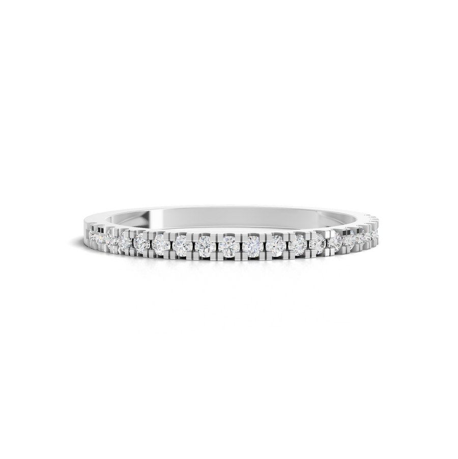 0.17 ct round lab diamond bar-set full eternity band with continuous diamonds and a slim polished profile
