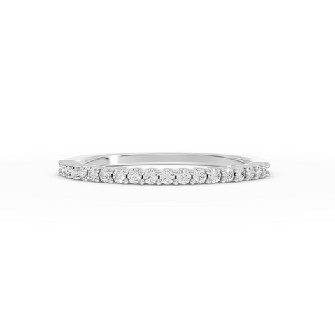0.16 Ct Round Micro Prong Lab Diamond Half Eternity Ring