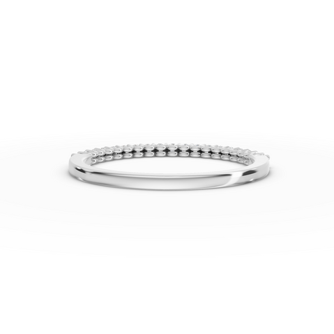 0.16 Ct Round Micro Prong Lab Diamond Half Eternity Ring