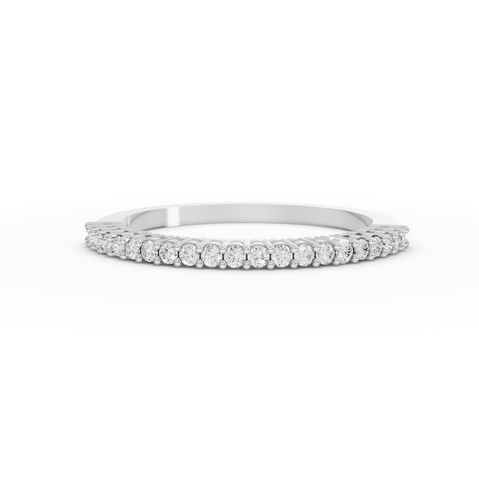 0.17 Ct Round Lab Grown Diamond Micro Prong Half Eternity Band