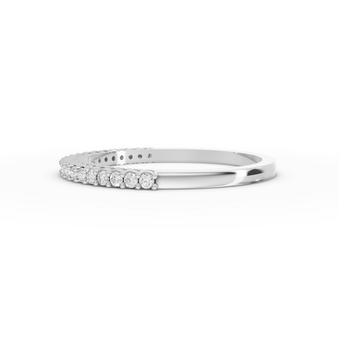 0.17 Ct Round Lab Grown Diamond Micro Prong Half Eternity Band