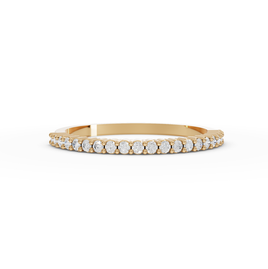 0.17 Ct Round Baskets Setting Half Eternity Ring