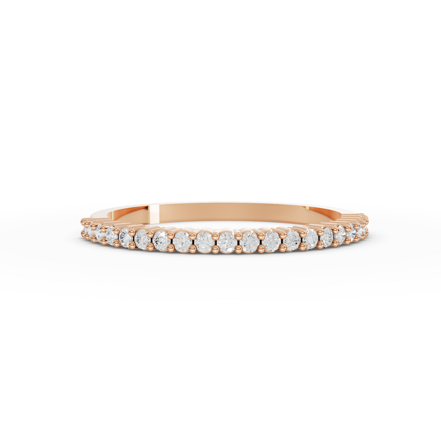 0.17 Ct Round Baskets Setting Half Eternity Ring
