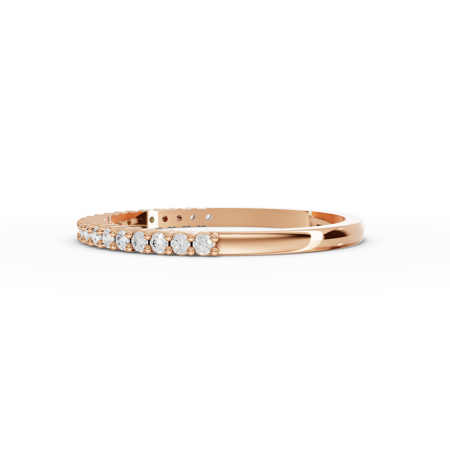 0.17 Ct Round Baskets Setting Half Eternity Ring