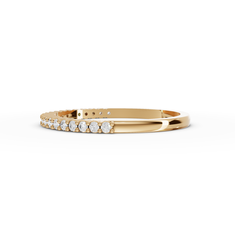 0.17 Ct Round Baskets Setting Half Eternity Ring