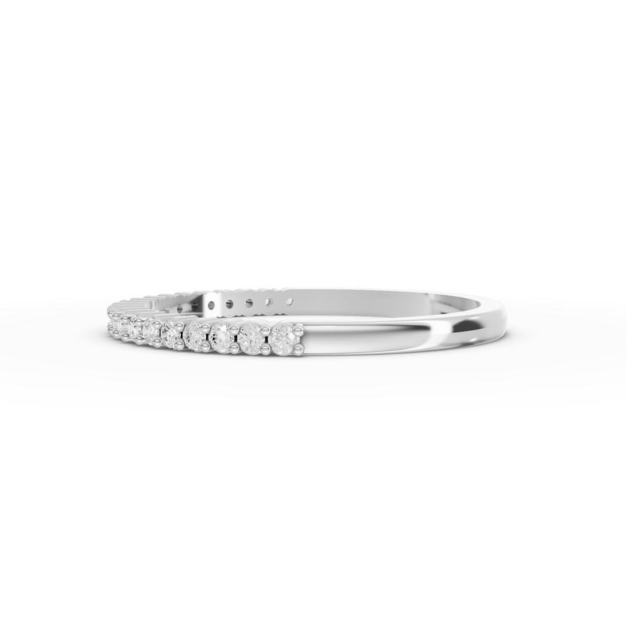 0.17 Ct Round Baskets Setting Half Eternity Ring
