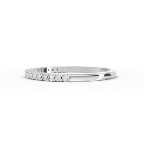 0.17 Ct Round Lab Grown Diamond Micro Prong Half Eternity Wedding Band