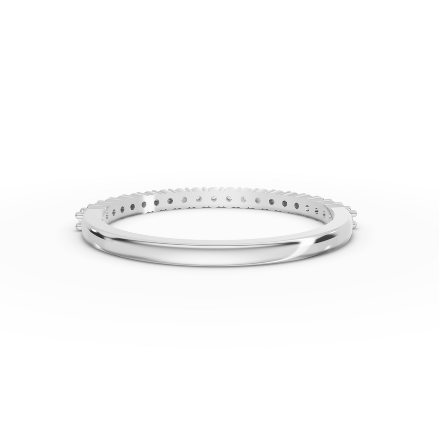 0.17 Ct Round Baskets Setting Half Eternity Ring
