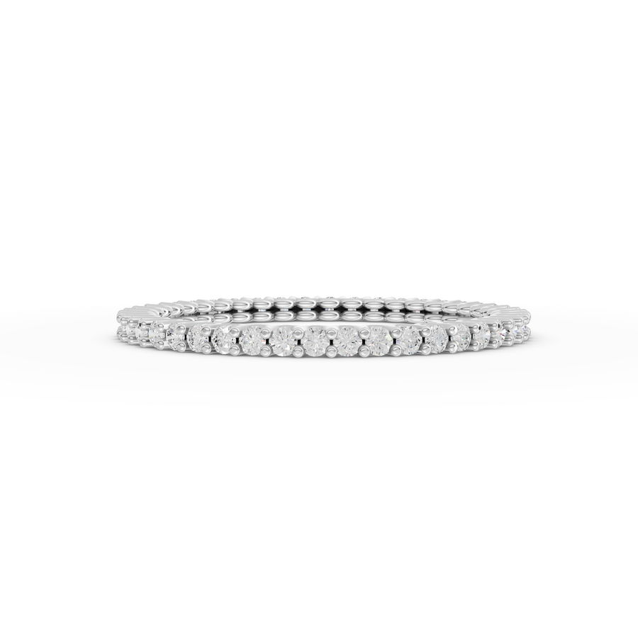 0.36 Ct round lab grown diamond U-prong full eternity ring with stackable slim band