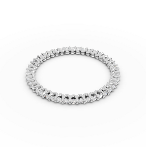 0.36 Ct Round Lab Grown Diamond U-Prong Stackable Eternity Ring