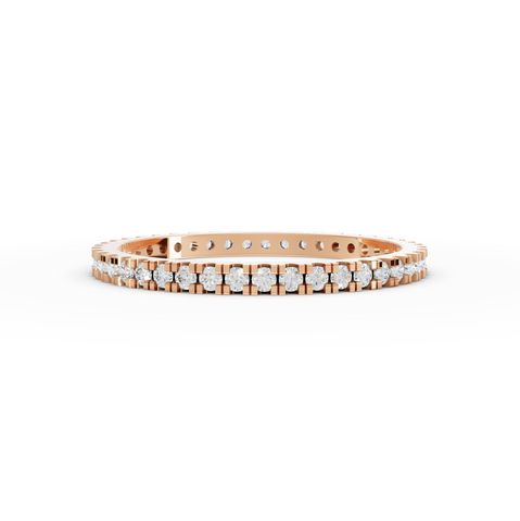 0.35 Ct Round Lab Grown Diamond Micro Prong Tennis Eternity Band