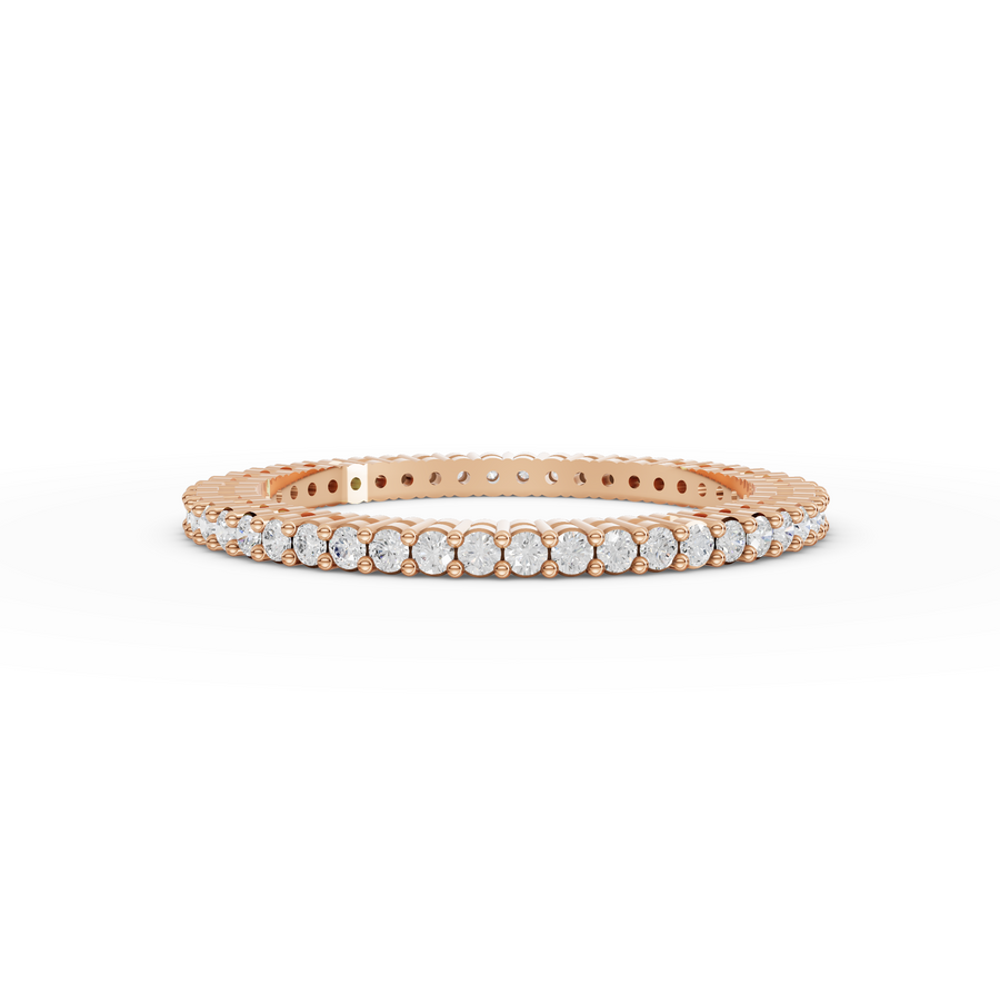 0.40 Ct Round Shared-Prong Full Etenity Ring