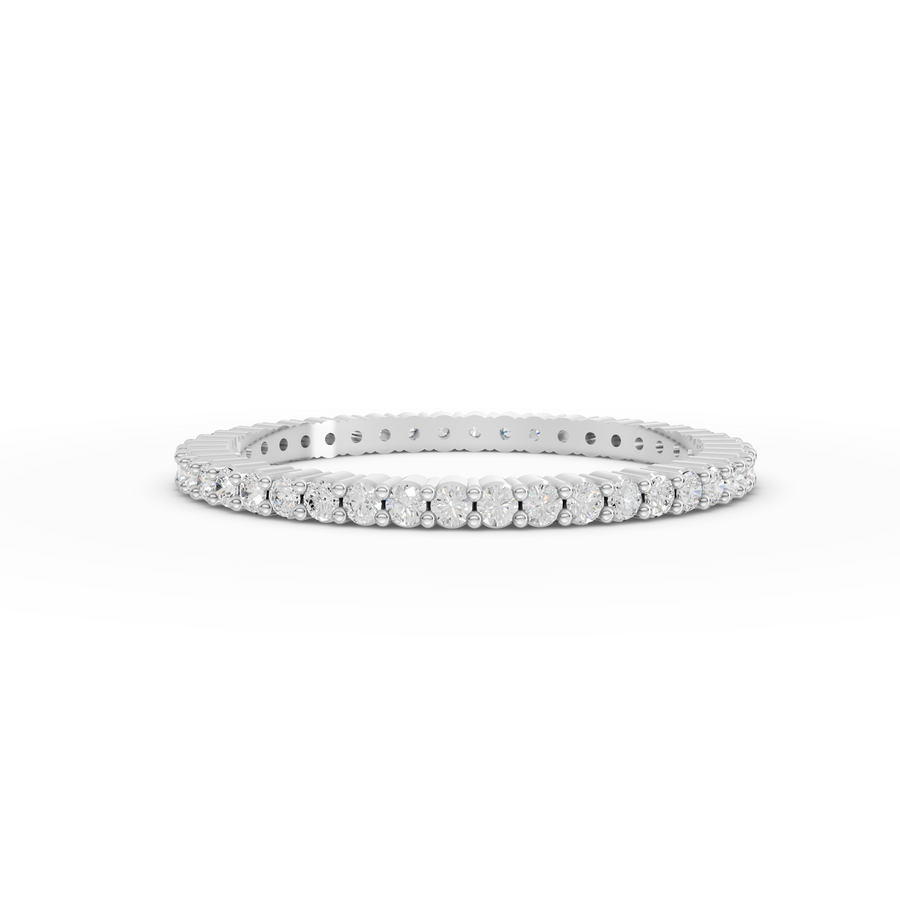 0.36 ct round lab diamond full eternity band with scalloped micro prong setting