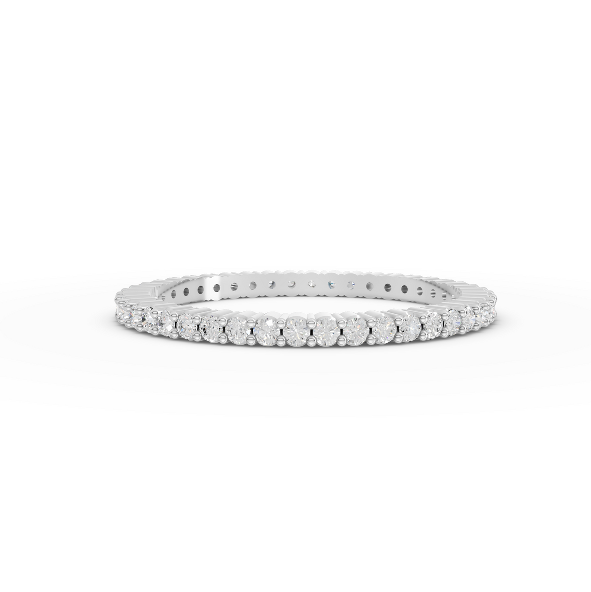 0.36 Ct Round Lab Grown Diamond Scalloped Micro Prong Eternity Band