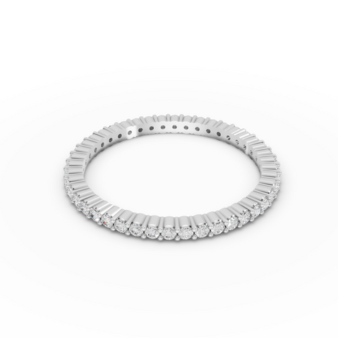 0.36 Ct Round Lab Grown Diamond Scalloped Micro Prong Eternity Band