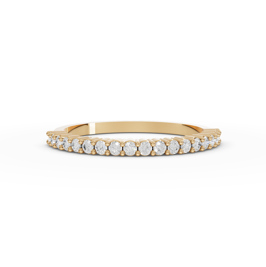 0.24 Ct Round Baskets Setting Half Eternity Ring
