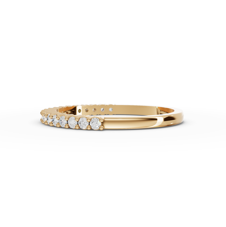 0.24 Ct Round Baskets Setting Half Eternity Ring