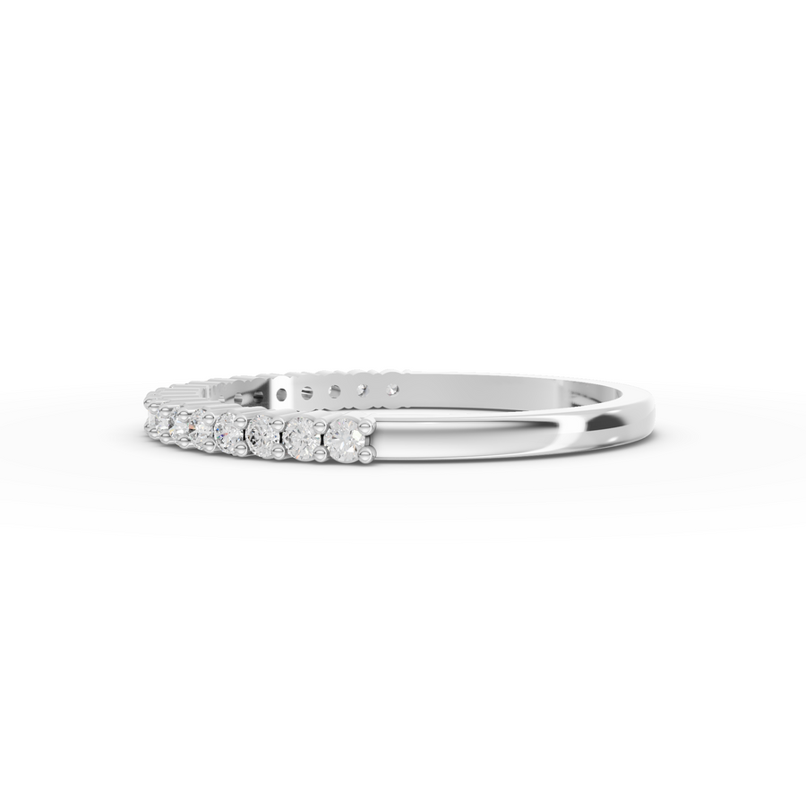 0.24 Ct Round Baskets Setting Half Eternity Ring
