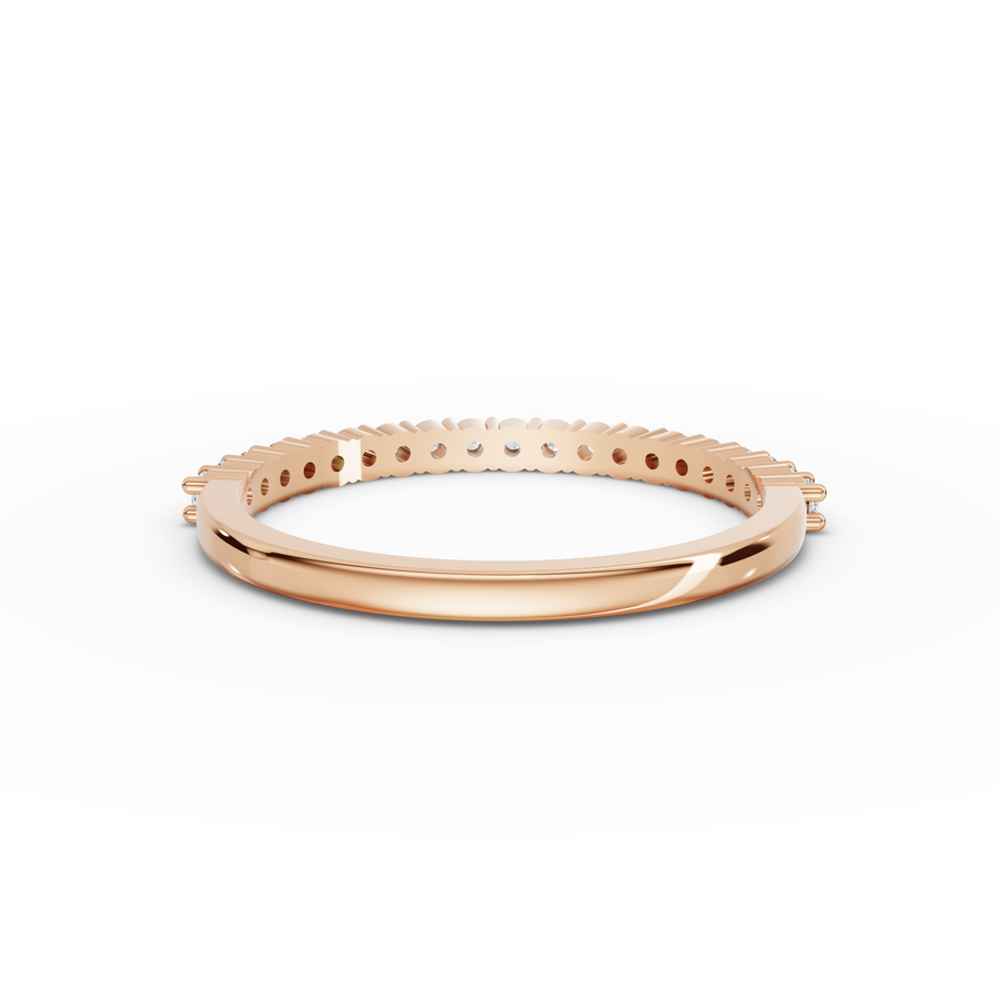 0.24 Ct Round Baskets Setting Half Eternity Ring