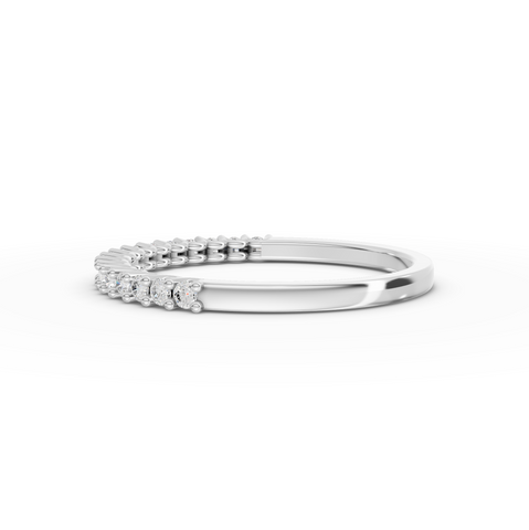 0.21 Ct Round Lab Grown Diamond Half Eternity Wedding Band