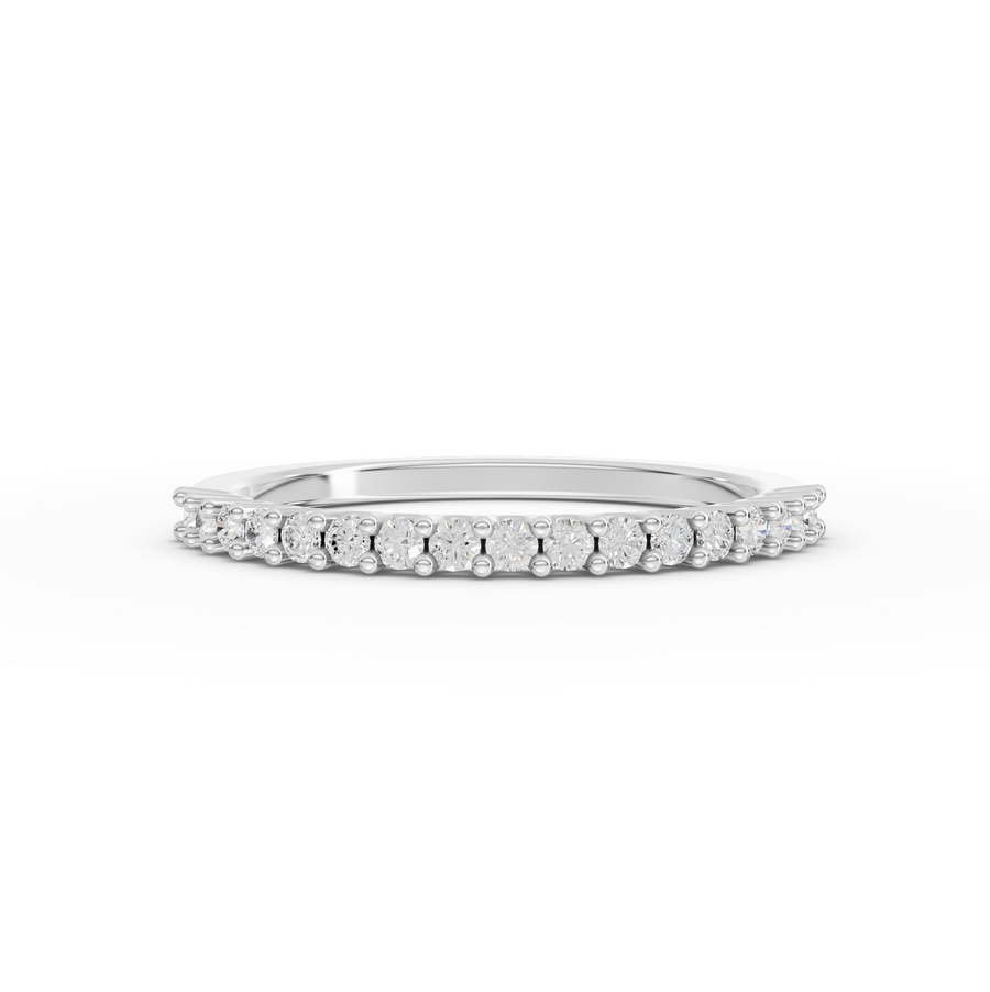 0.21 ct round lab diamond U-prong full eternity ring with continuous diamond band and slim polished profile