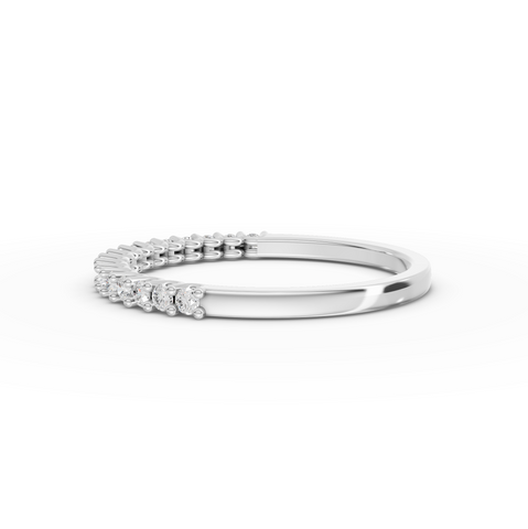 0.21 Ct Round Lab Diamond Micro Prong Wedding Band