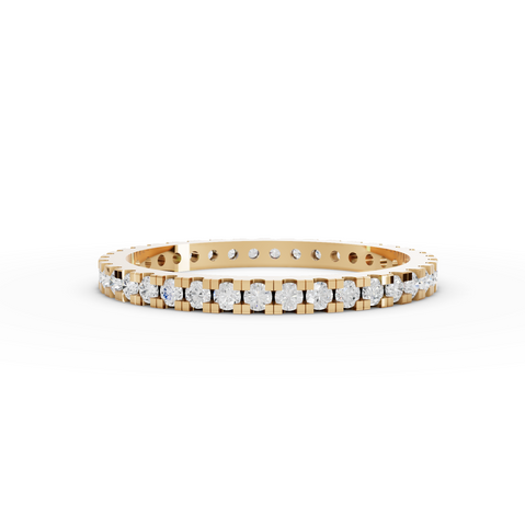 0.53 Ct Round Lab Diamond Modern Bar Set Eternity Band