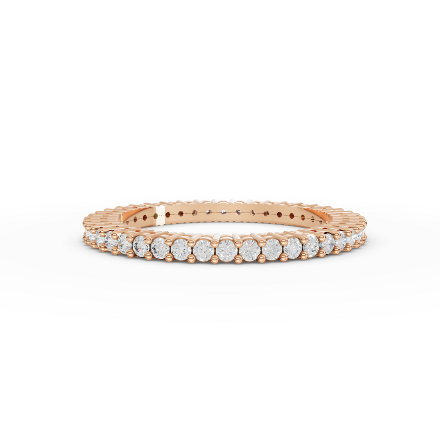 0.53 Ct Round Shared-Prong Full Etenity Ring