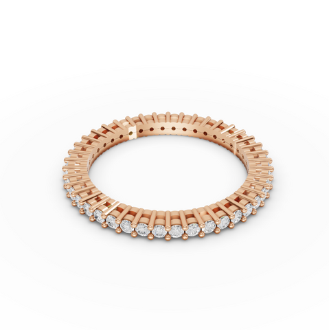 0.53 Ct Round Lab Diamond Delicate Micro Prong Eternity Band