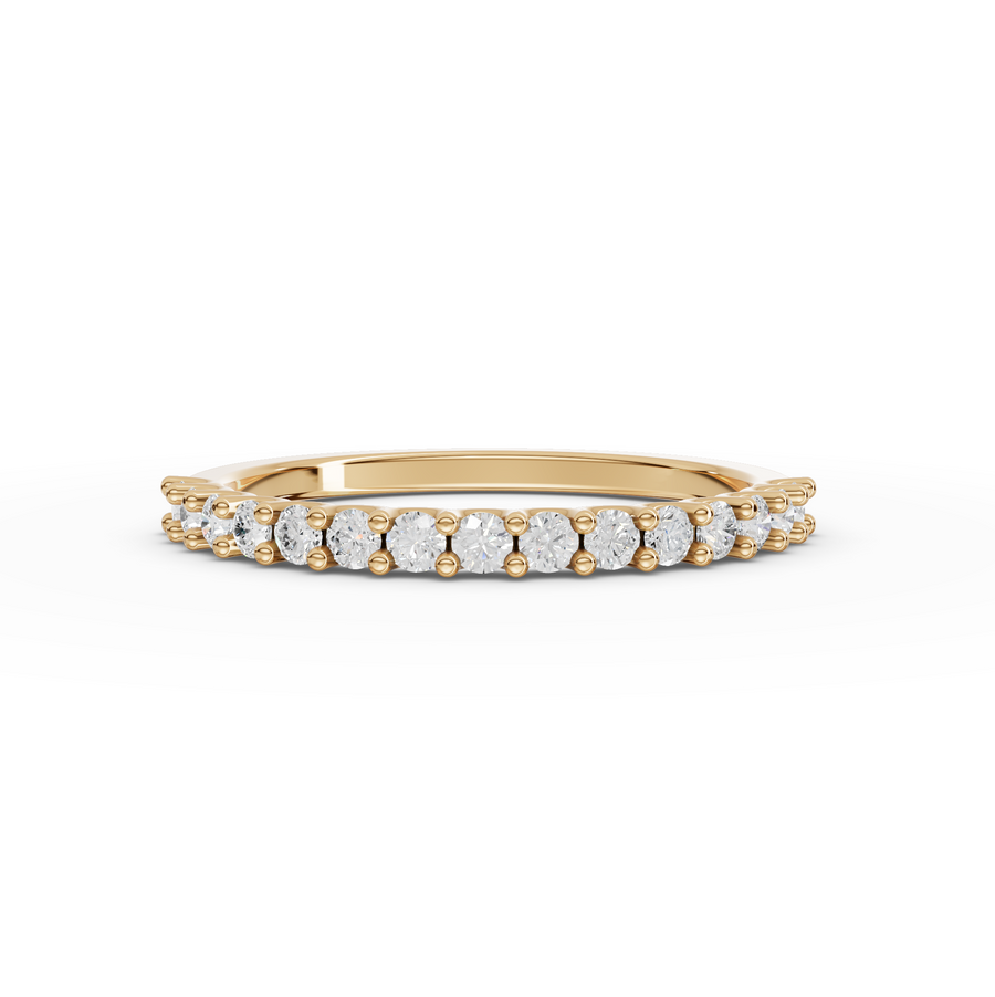 0.30 Ct Round U-Prong Half Eternity Ring