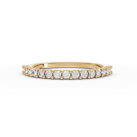 0.30 Ct Round U-Prong Half Eternity Ring