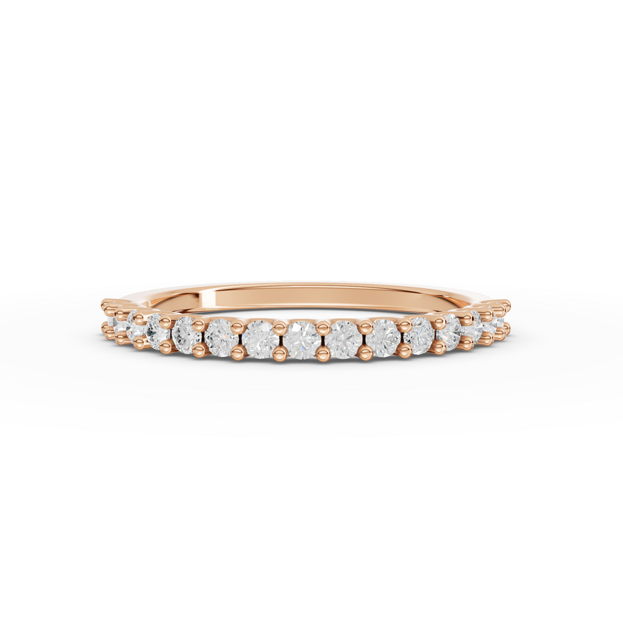 0.30 Ct Round U-Prong Half Eternity Ring