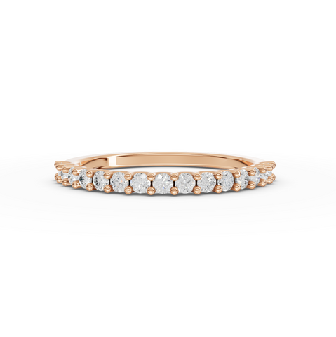 0.30 Ct Round U-Prong Half Eternity Ring