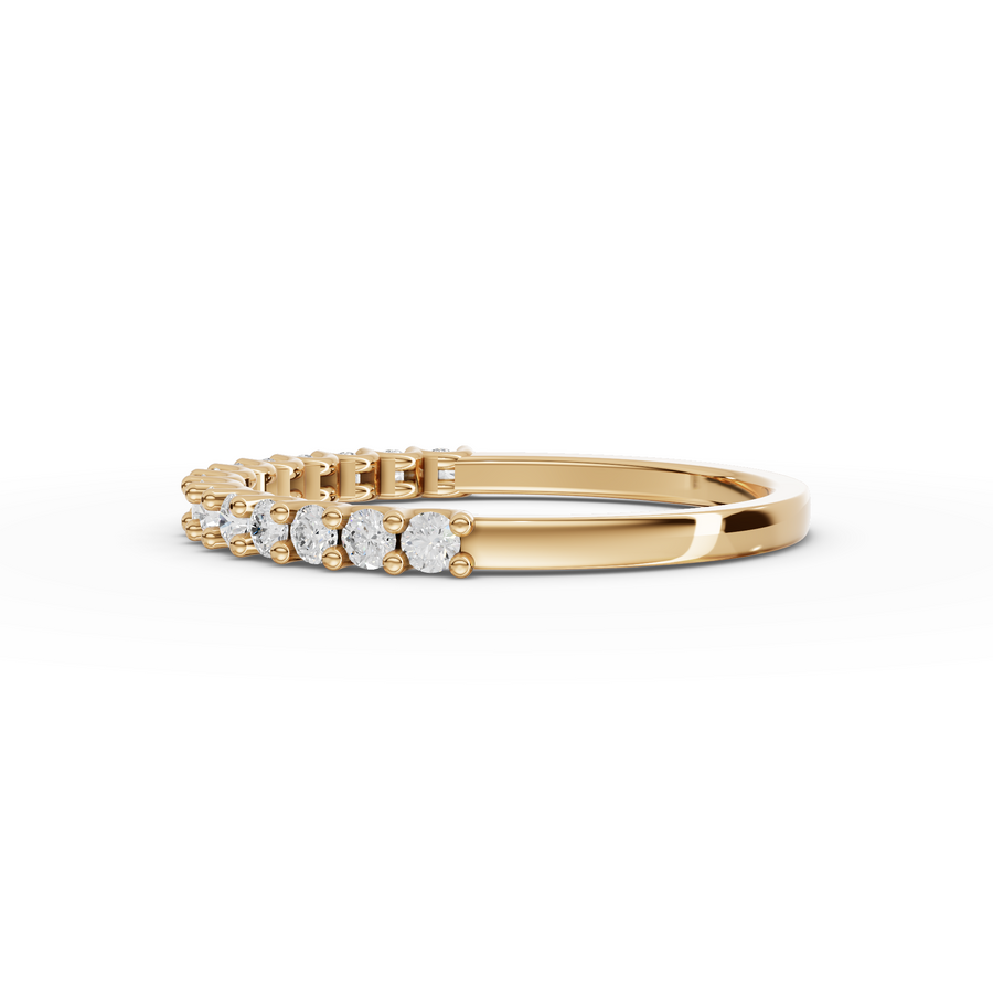 0.30 Ct Round U-Prong Half Eternity Ring