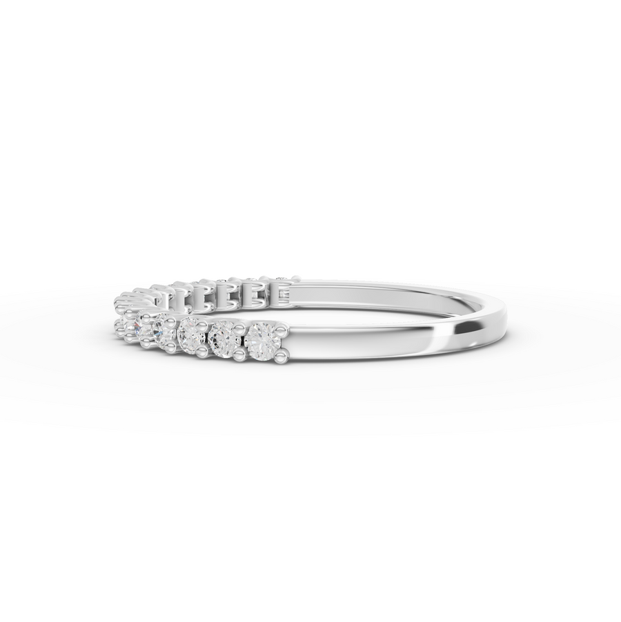 0.30 Ct Round U-Prong Half Eternity Ring